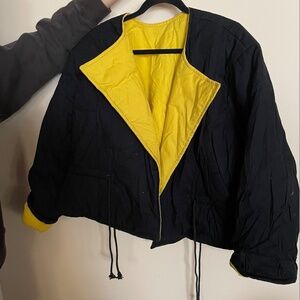 Reversible Yellow and Black "Bumblebee" Thick Puffy Jacket